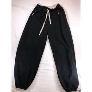 Egg Black Fleece Lined Sweatpants Joggers Contrast Waistband Mens Large